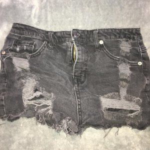 Black jean shorts